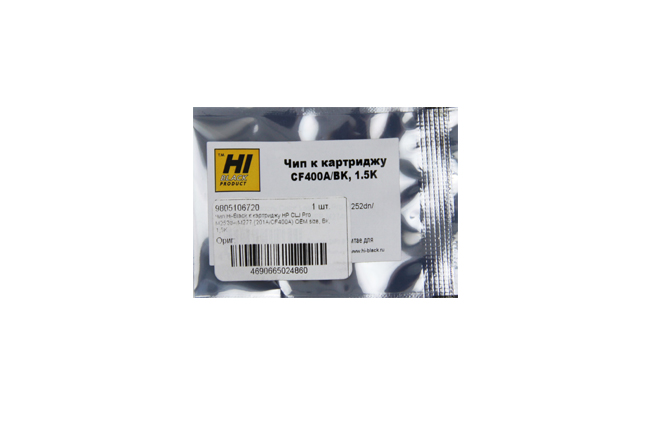 Чип Hi-Black картриджа (CF400A) для HP CLJ Pro M252dw/ M277, OEM size, чёрный (1500 стр.)