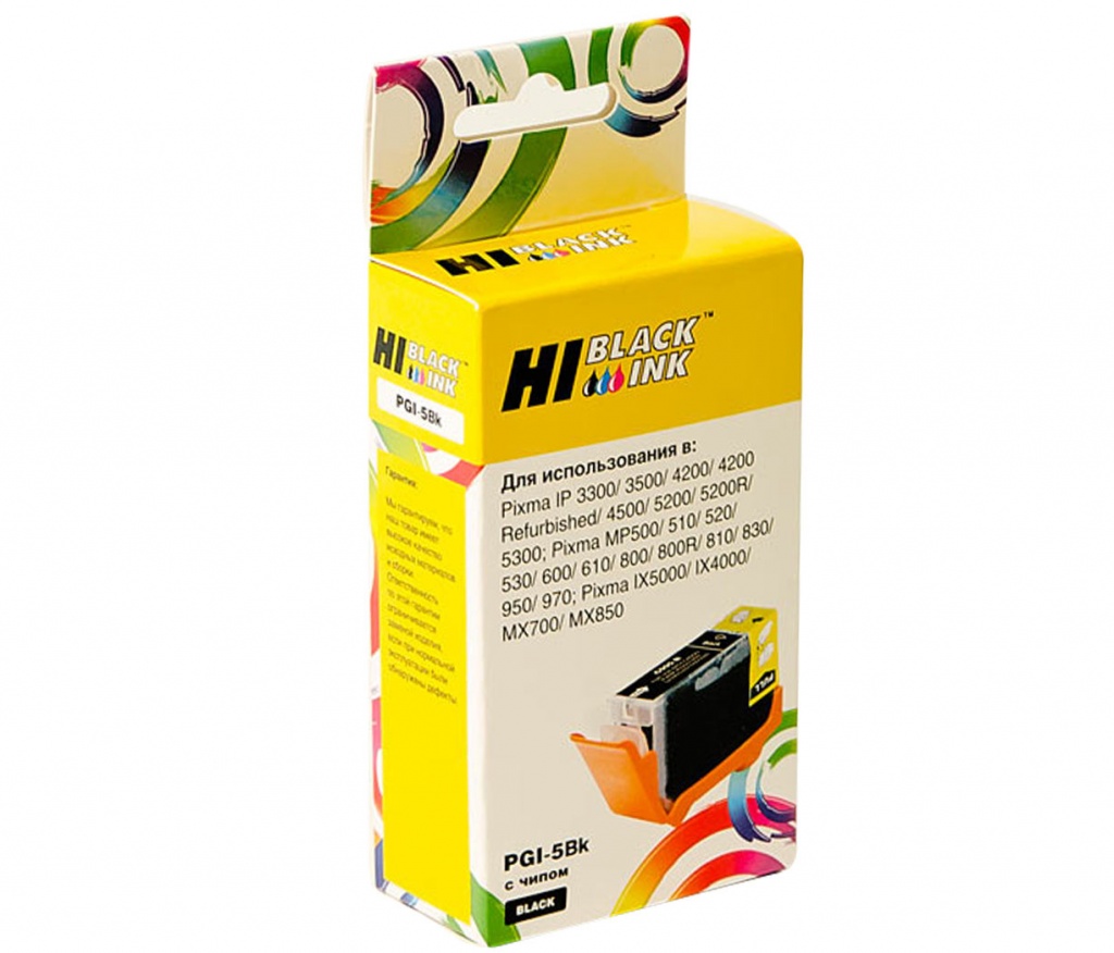 Картридж Hi-Black (HB-PGI-5BK) для Canon PIXMA MP500/ MP510/ MP520/ MP530/ iP3300/ iP3500, чёрный